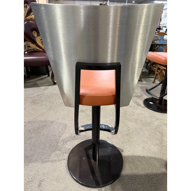 Modern Elite Modern Brushed Aluminum "Regal" Bar Stool For Sale - Image 3 of 4