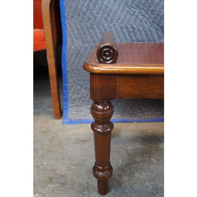 Late 20th Century English William IV Regency Style Mahogany Window Seat Foyer Hall Piano Bench For Sale - Image 11 of 12