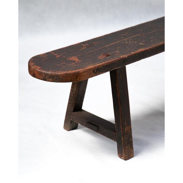 Antique French Provincial Wooden Bench For Sale - Image 3 of 9