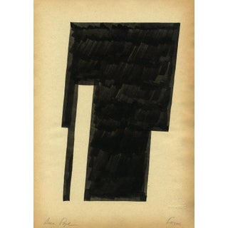 "Forms" Contemporary Minimalist Ink Drawing For Sale