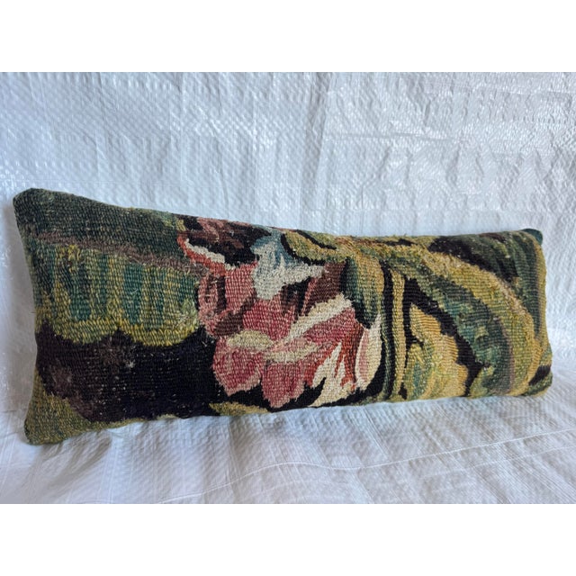Baroque 17th Century Flemish Tapestry Pillow With Floral Motif For Sale - Image 3 of 4