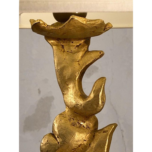 1980s French Sculptural Golden Lamp by Georges Mathias for Fondica, 1980s For Sale - Image 5 of 9