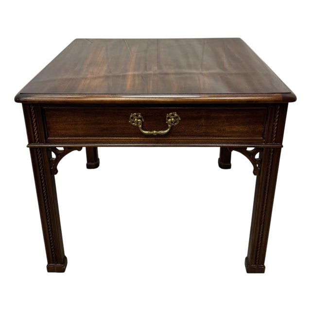 Vintage Henredon Chippendale Style Mahogany Side Table For Sale