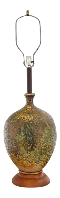 Early 20th Century Vintage Large Art Pottery Vase Shape Table Lamp