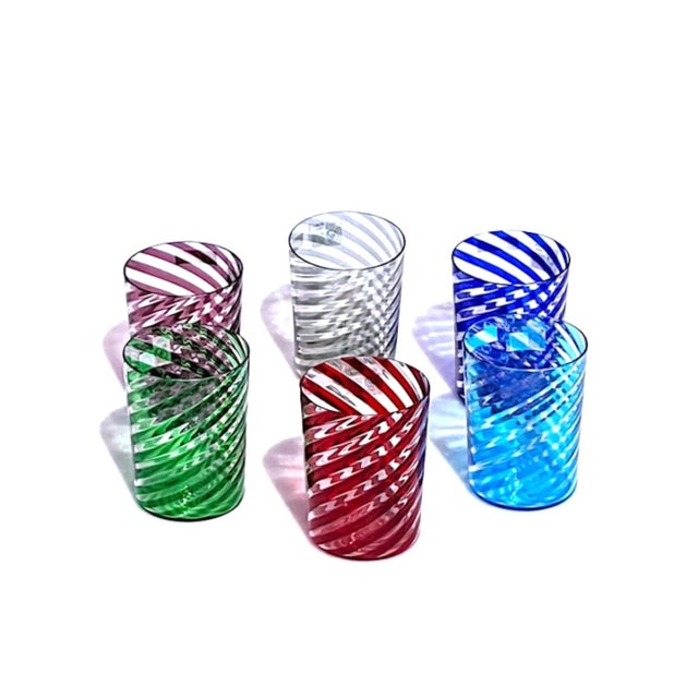 Contemporary Artisan Glasses in Murano Glass from YourMurano, Set of 6 For Sale - Image 3 of 11
