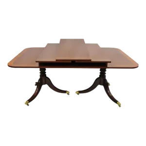 Baker Williamsburg Colonial 8839 Mahogany Federal Inlay Extension Dining Table A