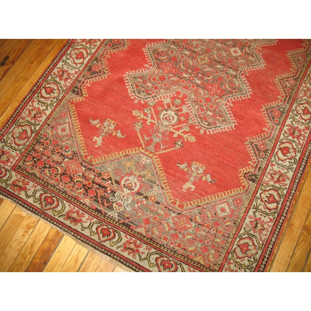 Mid-20th Century Red Brown Handmade Traditional Persian Malayer Rug For Sale - Image 4 of 5