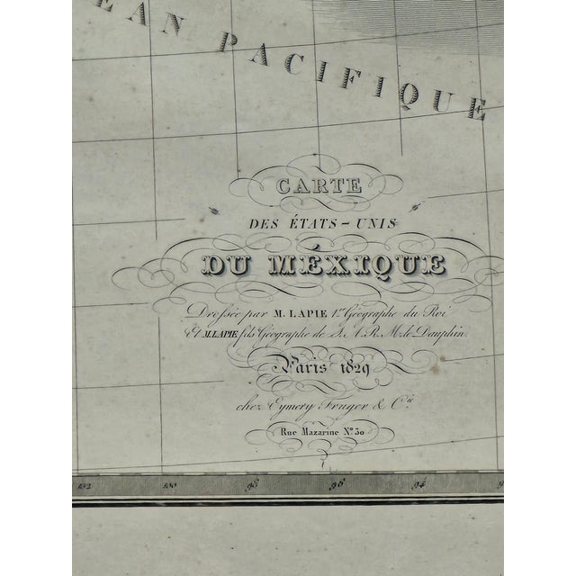 Antique 1825 Brué Map of Mexico & California — Framed French Engraving, 27.5" × 21.5" For Sale - Image 10 of 17