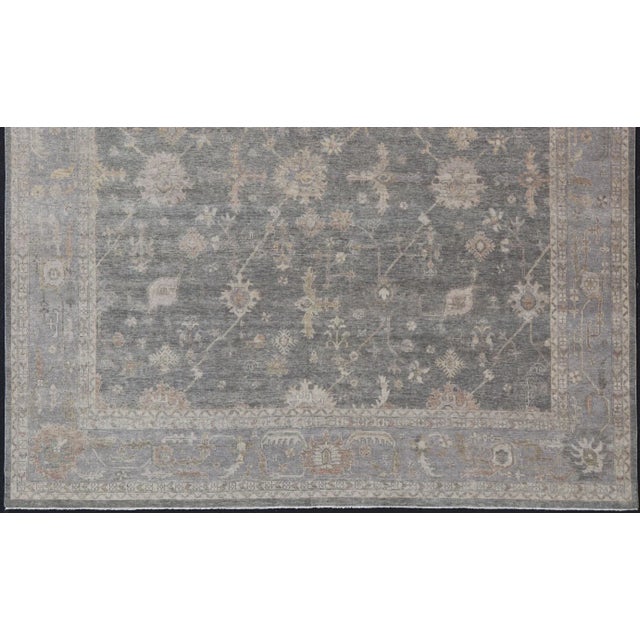 Large Hand-Knotted Oushak Wool Rug by Keivan Woven Arts 11'10 X 15'2 For Sale - Image 4 of 12