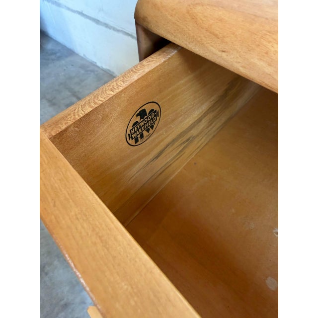 Mid-Century Modern Heywood Wakefield Maple Lowboy Wooden Dresser Chest of Drawers Mid-Century Modern 1950s For Sale - Image 3 of 13