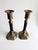 Transitional Vintage Brass Candlesticks With Black Columns – Pair For Sale - Image 3 of 8