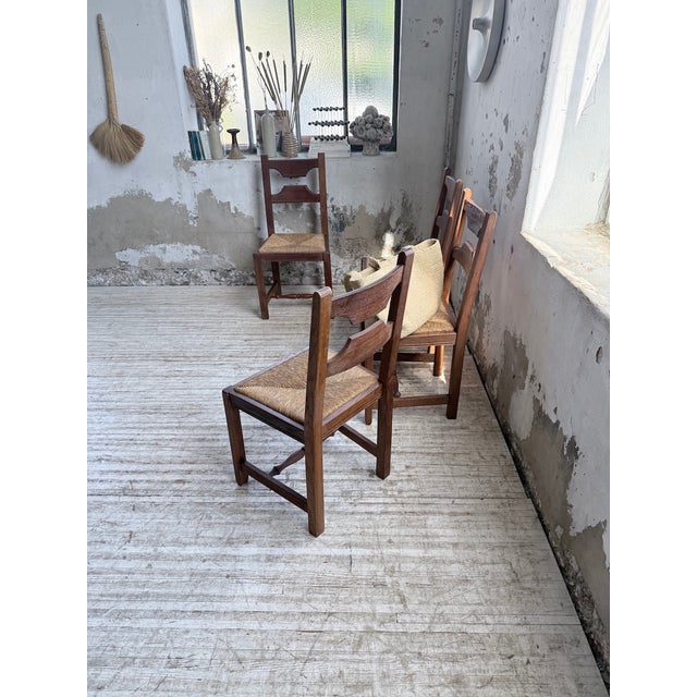Rustic Oak Chairs from De Puydt, Belgium, 1970s, Set of 4 For Sale - Image 13 of 18