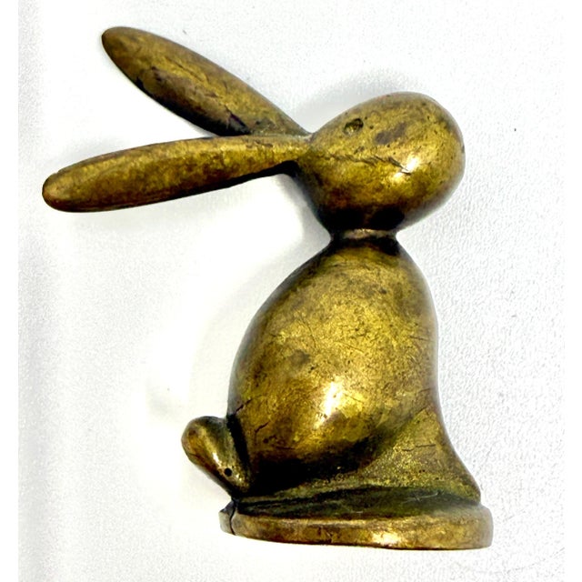 Black 2 1930’s Hagenauer Werksttate Bronze Figurines “Amor” Cupid and Bunny Rabbit For Sale - Image 8 of 10