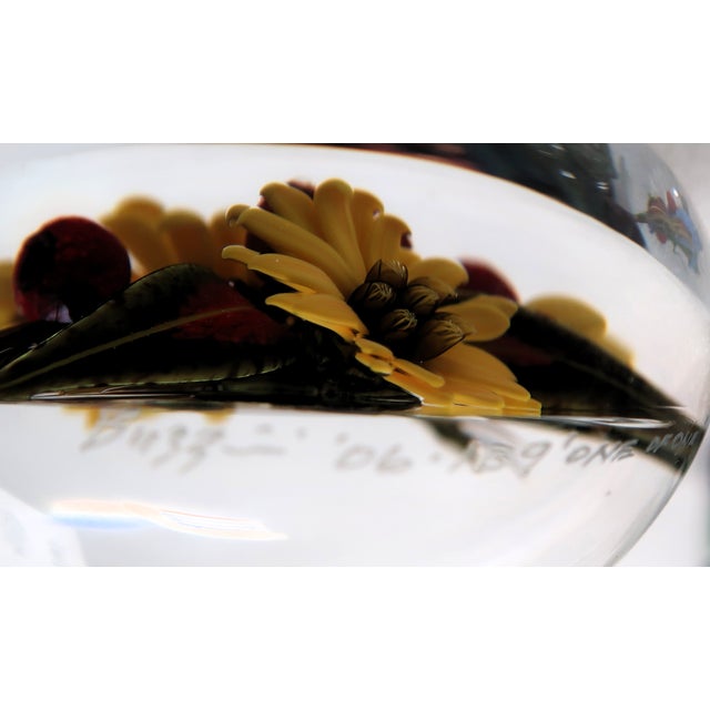 Chris Buzzini (American B. 1949) -One of a Kind Magnificent Paperweight From the Widely Acclaimed Glass Artist Extraordinaire For Sale - Image 13 of 18