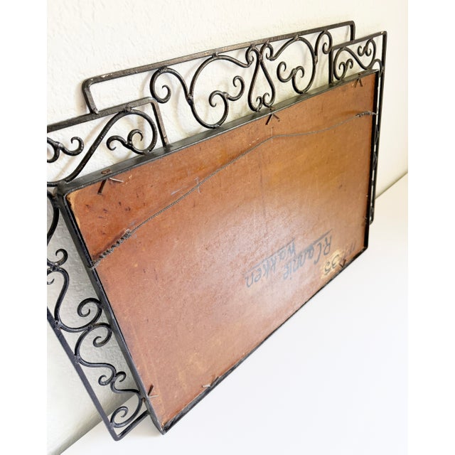 1930's French Art Deco Bronze Framed Wall Mirror For Sale - Image 10 of 10