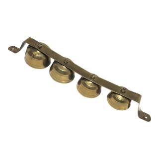 Antique American Brass Horse Drawn Snow Sleigh Bells For Sale