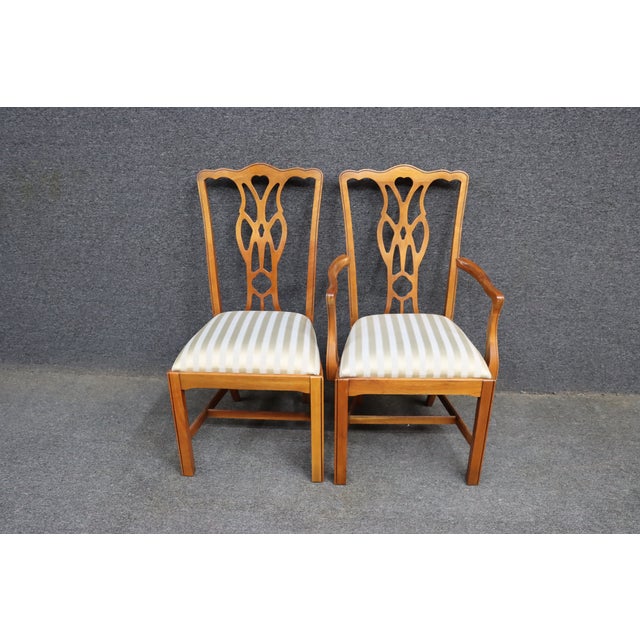 Set of 10 Harden Chippendale Style Cherry Dining Chairs For Sale - Image 10 of 14