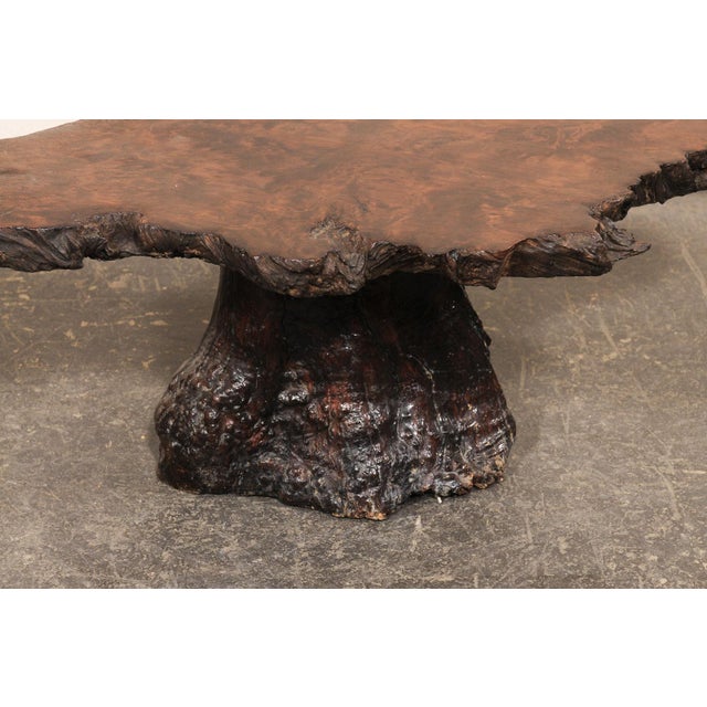 Brown Mid 20th Century Live-Edge Cypress Wood Small Coffee Table For Sale - Image 8 of 12