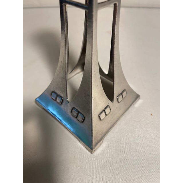 WMF Art Nouveau candlestick. Geisslingen, Germany 1906. Silver plated, hallmarked. Britannia metal, alloy of tin, lead and...