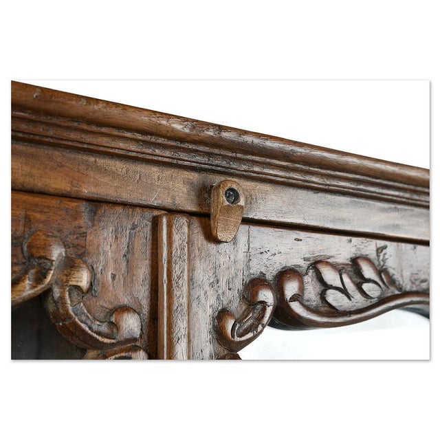 Glass Glass Cabinet in Carved Solid Wood For Sale - Image 7 of 10