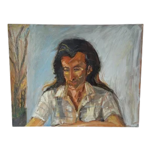 2000s "John" Expressionist Portrait Oil Painting of a Man by Rosemary Rabut
