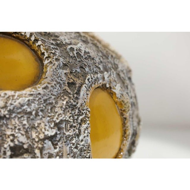 Mid-Century Modern 1970s Monumental Brutalist Style Ceramic Lamps by Pieri Tullio - a Pair For Sale - Image 3 of 8