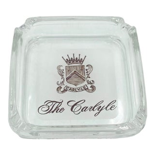Vintage 5-Star Luxury the Carlyle Hotel New York Nyc Clear Glass Ashtray Dish For Sale