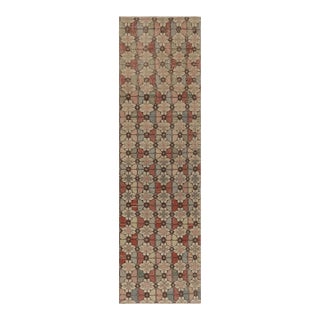 Vintage Distressed Runner Rug, Whimsical Pastel Floral Repeat - Rug & Kilim For Sale