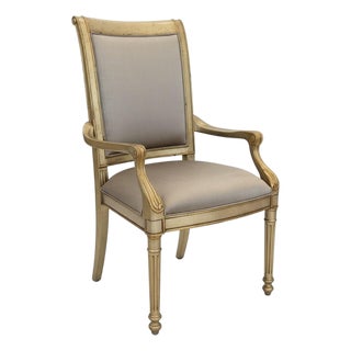 Theodore Alexander Neoclassical Giltwood Arm Chair For Sale