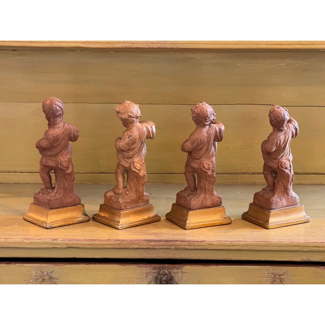 Brick Red Set of Four 1950s Borghese Terracotta “Four Seasons” Figures For Sale - Image 8 of 10