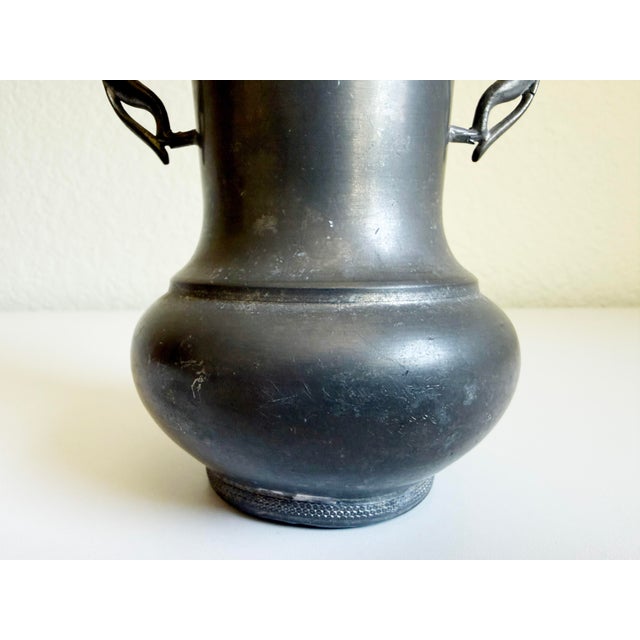 Art Deco Pewter Vase With Greyhound Handles For Sale - Image 4 of 11