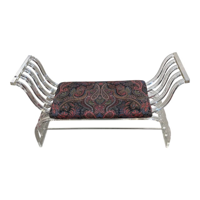 1960s Mid-Century Lucite Bench by Charles Hollis Jones For Sale