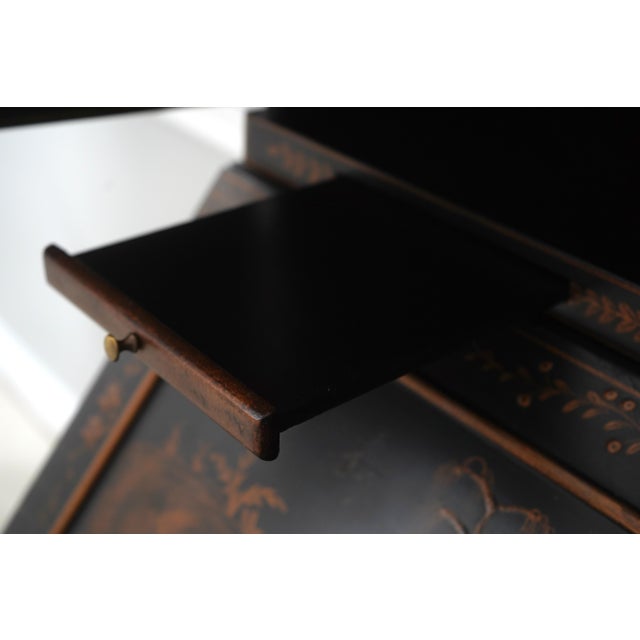 Black Harden Black Painted Chinoiserie Secretary Desk For Sale - Image 8 of 18