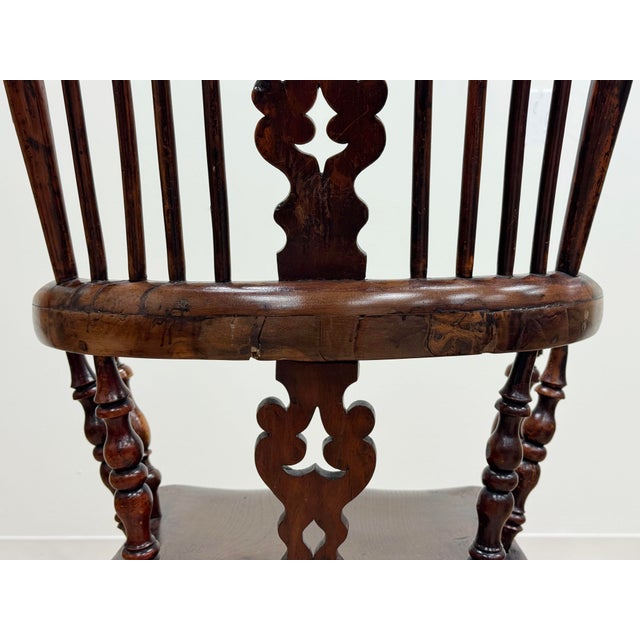 Antique Carved Wood Windsor Chair For Sale - Image 16 of 17