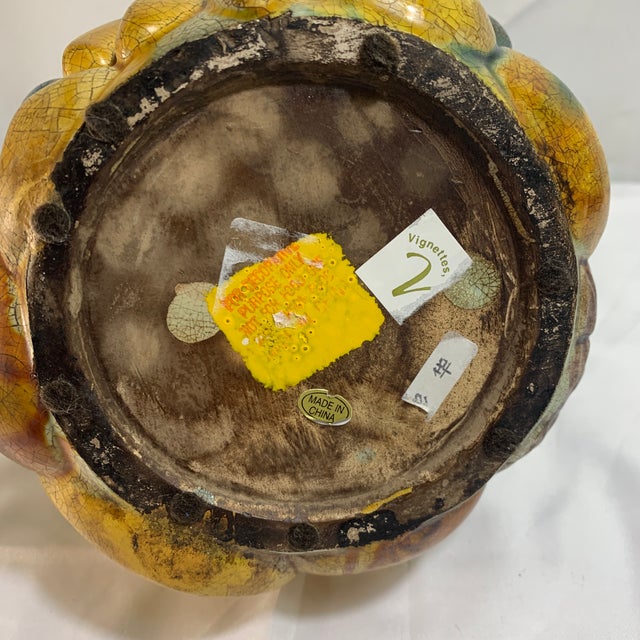 1990s Vintage Majolica-Inspired Ceramic Fruit Pitcher For Sale - Image 5 of 5