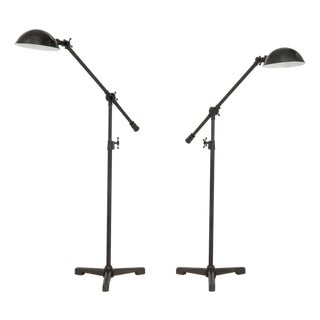 Restoration Hardware "Rowen" Floor Lamps, Pair For Sale