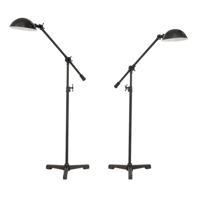 Restoration Hardware "Rowen" Floor Lamps, Pair For Sale