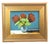 2020s Red Bouquet of Flowers Oil Painting Including the Antiqued Gold Wood Frame For Sale - Image 5 of 5