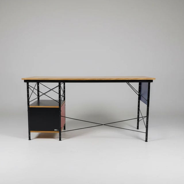 Mid 20th Century Eames Edu Desk by Herman Miller With Drawer and Multicolor Panels For Sale - Image 6 of 7