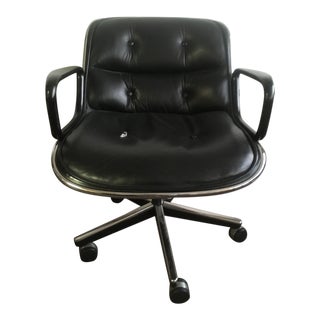 1970s Vintage Knoll Pollock Leather Executive Chair For Sale