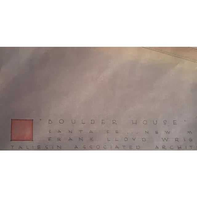 American Frank Lloyd Wright, Boulder House for Charles Klotsche, Santa Fe, Special Copyrighted and Licensed Poster, 1991 For Sale - Image 3 of 6