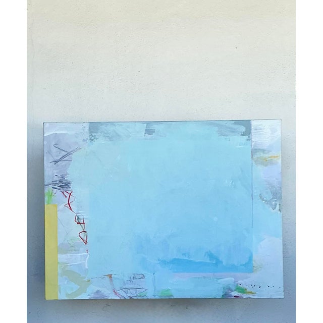 Wood Vintage Original Abstract Oil on Canvas For Sale - Image 7 of 12