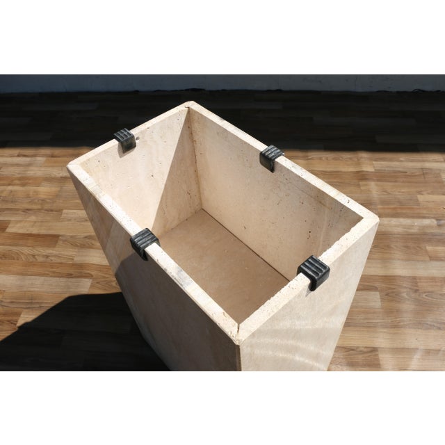 1980s Italian Postmodern Travertine Console Table by Stone International | Made in Italy For Sale - Image 17 of 18