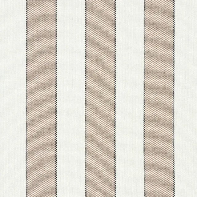 Contemporary Sample - Schumacher Blumont Stripe Indoor & Outdoor Fabric in Stone For Sale - Image 3 of 3