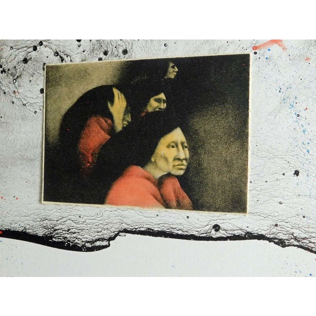 Impressionist Frank Howell Wounded Knee Woman 1985 Black White Original Art For Sale - Image 3 of 8
