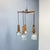 Metal 5-Light Cascade Lamp in Rosewood and Chrome with Textured Glass Shades, 1960s For Sale - Image 7 of 12