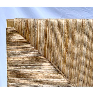 West Elm Woven Rush and Oak Queen Headboard For Sale