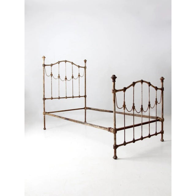 Metal Antique Victorian Twin Bed For Sale - Image 7 of 12