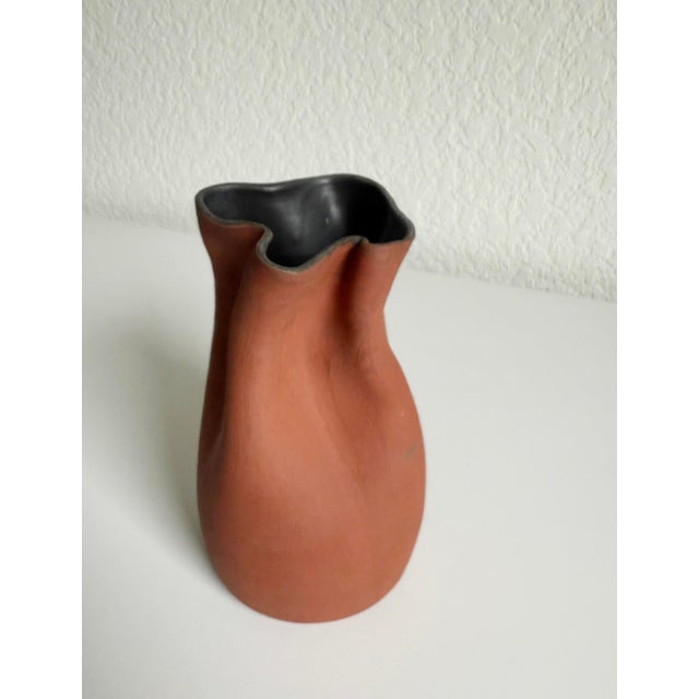Artisan Redware Pinched Vase For Sale In Sacramento - Image 6 of 9