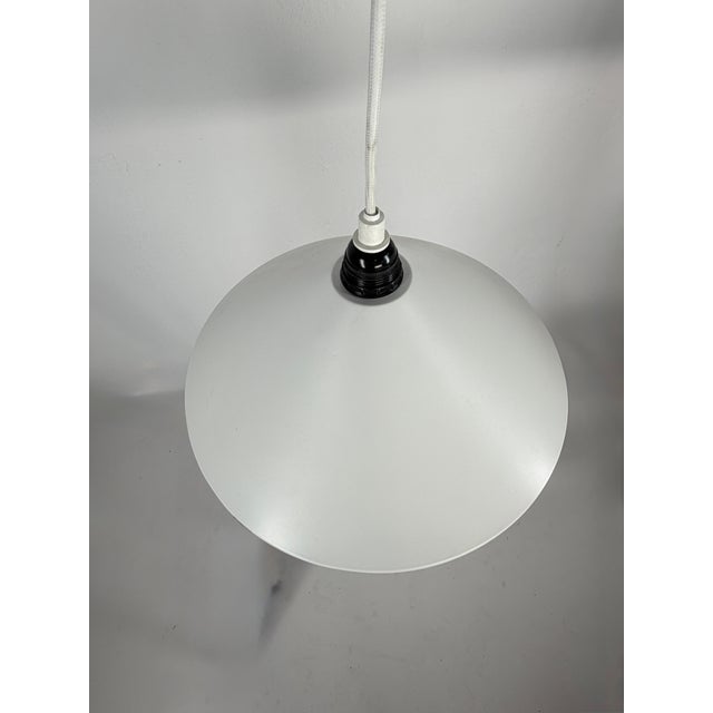 White Modern Danish Pendant Lamps, 1970s, Set of 2 For Sale - Image 8 of 9